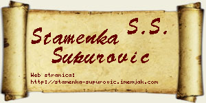 Stamenka Supurović vizit kartica